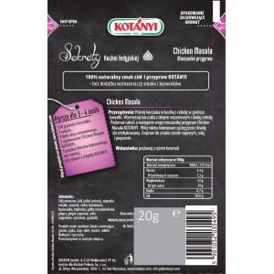 Kotanyi Sekrety Kuchni Indyjskiej - Chicken Masala mieszanka przypraw 20g